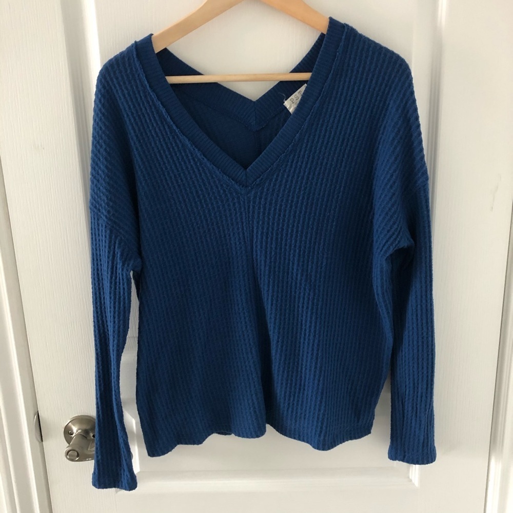 Pst Deep V-Neck Long Sleeve Top